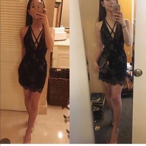 Bebe black lace dress